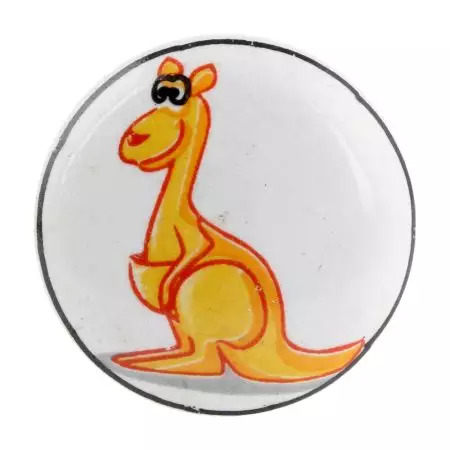 Orange Kangaroo Ceramic Flat Wine Bottle Stopper